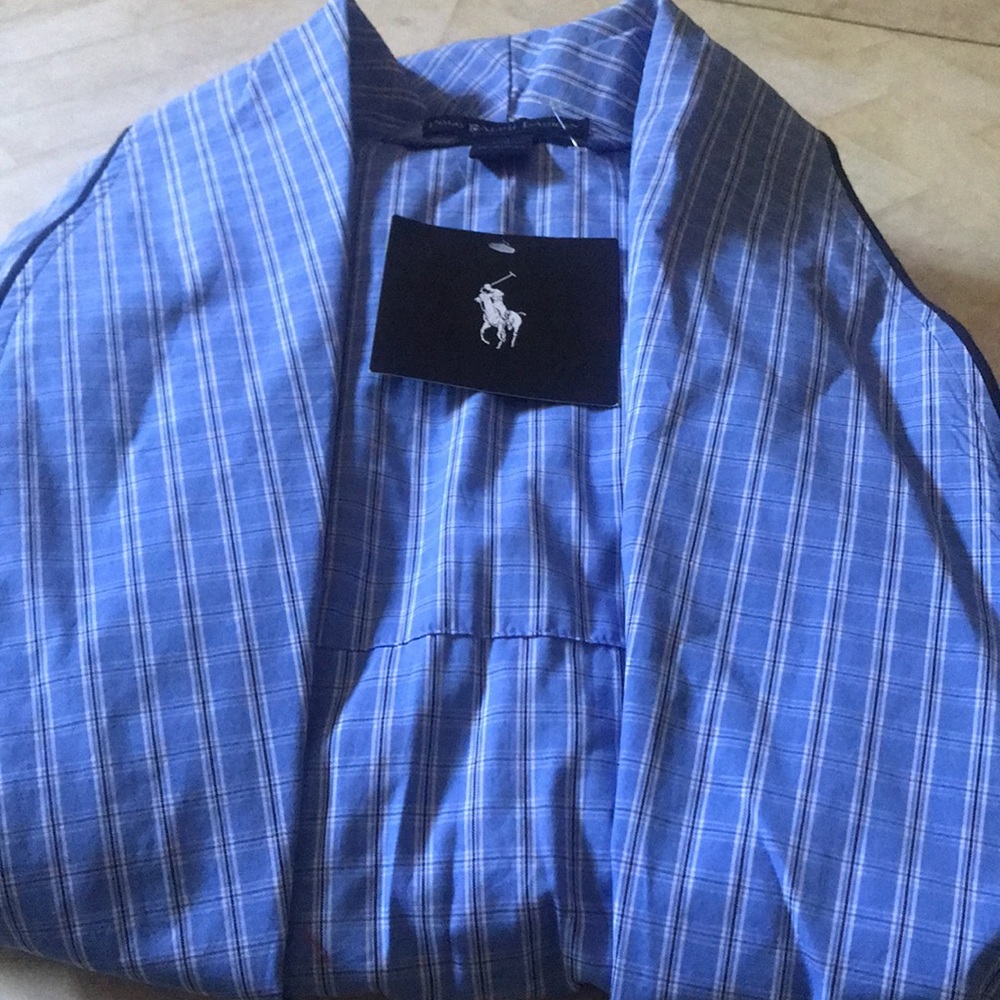 POLO RALPH LAUREN MENS ROBES L/XL P232 4Y BL/W/B - Picture 11 of 12